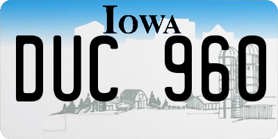 IA license plate DUC960