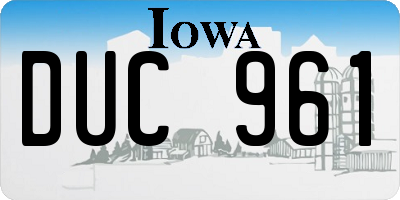 IA license plate DUC961