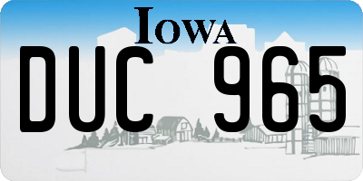 IA license plate DUC965