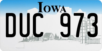 IA license plate DUC973