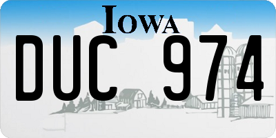 IA license plate DUC974
