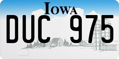 IA license plate DUC975