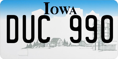IA license plate DUC990
