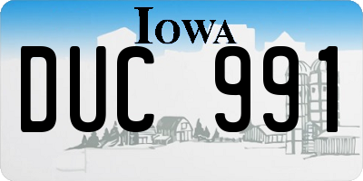 IA license plate DUC991