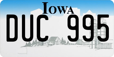 IA license plate DUC995