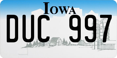 IA license plate DUC997