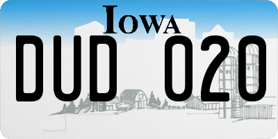 IA license plate DUD020