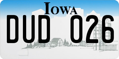 IA license plate DUD026