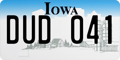 IA license plate DUD041