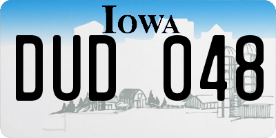 IA license plate DUD048