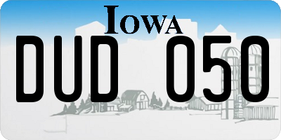 IA license plate DUD050