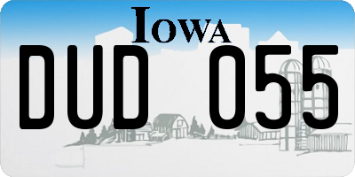 IA license plate DUD055