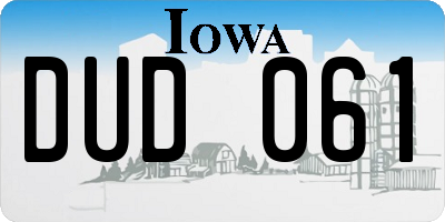 IA license plate DUD061
