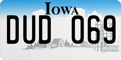 IA license plate DUD069