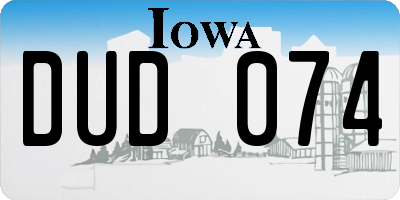 IA license plate DUD074