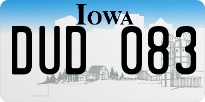 IA license plate DUD083
