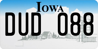 IA license plate DUD088