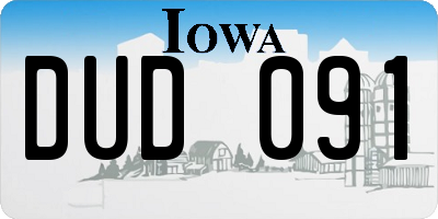 IA license plate DUD091