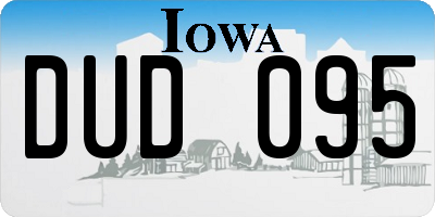 IA license plate DUD095