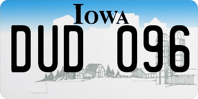 IA license plate DUD096