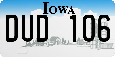 IA license plate DUD106