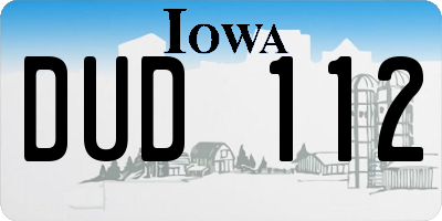 IA license plate DUD112
