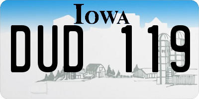 IA license plate DUD119