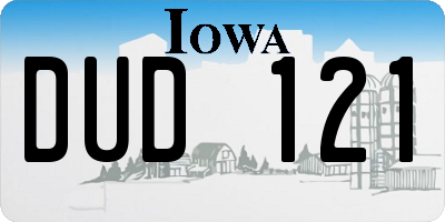 IA license plate DUD121