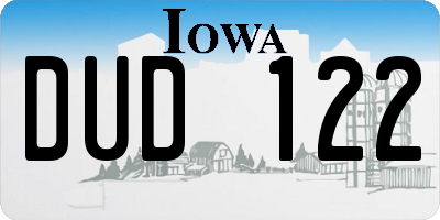 IA license plate DUD122