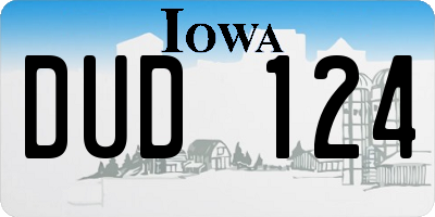 IA license plate DUD124
