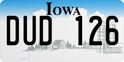 IA license plate DUD126