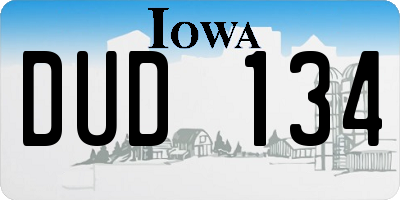IA license plate DUD134