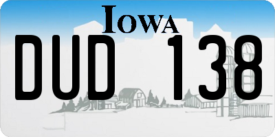 IA license plate DUD138