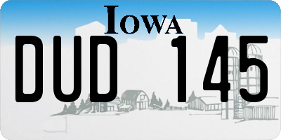 IA license plate DUD145