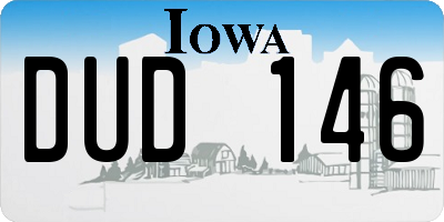 IA license plate DUD146