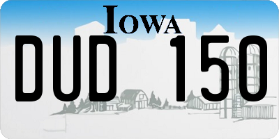IA license plate DUD150