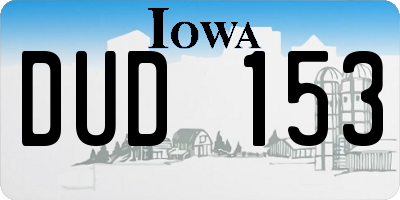 IA license plate DUD153