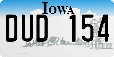 IA license plate DUD154