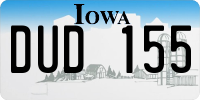 IA license plate DUD155