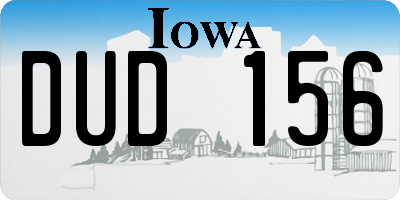 IA license plate DUD156