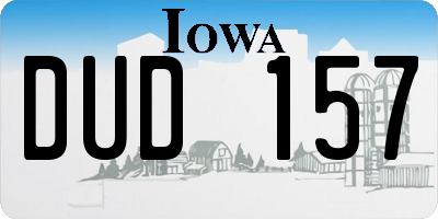 IA license plate DUD157
