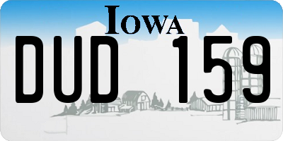 IA license plate DUD159