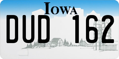 IA license plate DUD162
