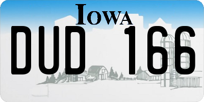 IA license plate DUD166