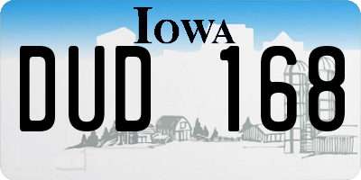 IA license plate DUD168