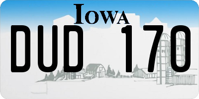 IA license plate DUD170