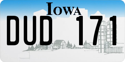 IA license plate DUD171