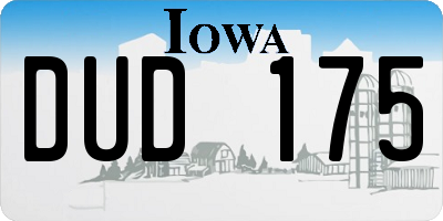 IA license plate DUD175