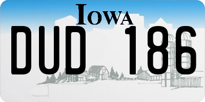 IA license plate DUD186