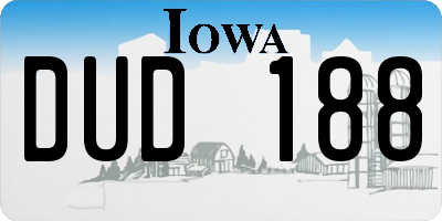 IA license plate DUD188